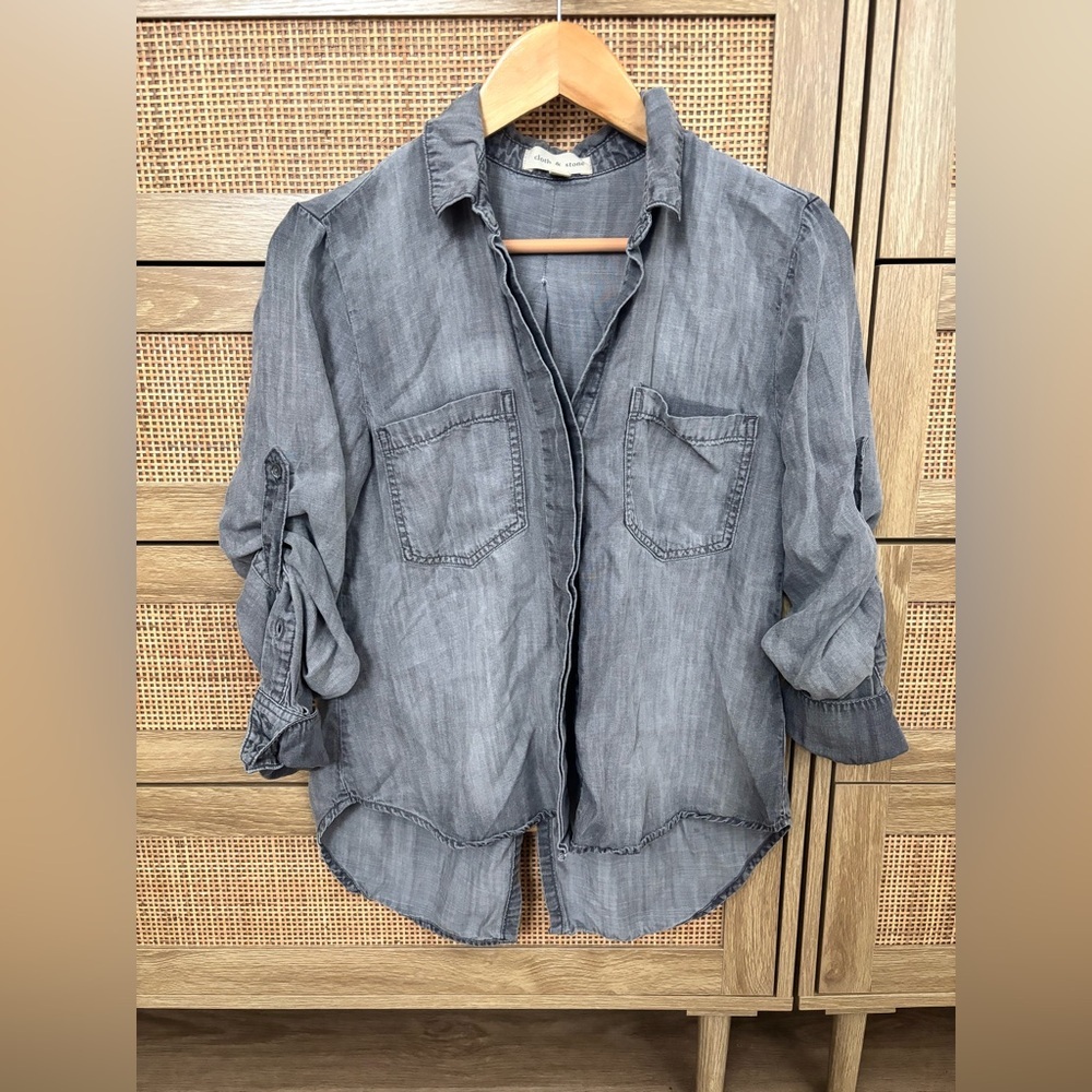 cloth & stone Slate Grey Button-Up Shirt